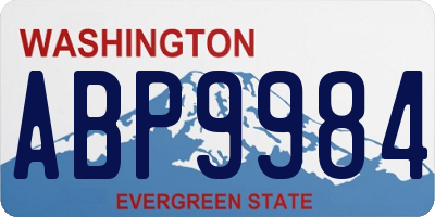 WA license plate ABP9984