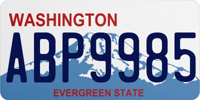 WA license plate ABP9985