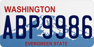WA license plate ABP9986
