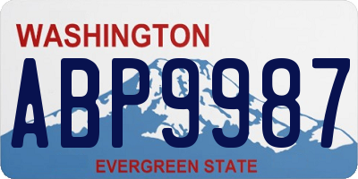 WA license plate ABP9987