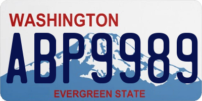 WA license plate ABP9989