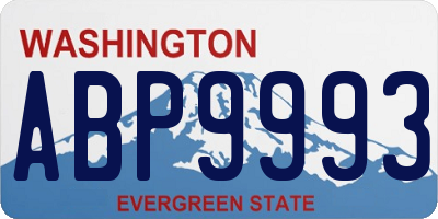 WA license plate ABP9993