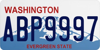 WA license plate ABP9997