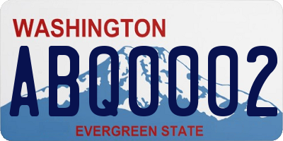 WA license plate ABQ0002