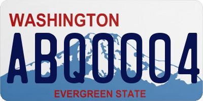 WA license plate ABQ0004