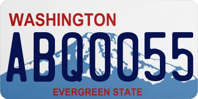 WA license plate ABQ0055