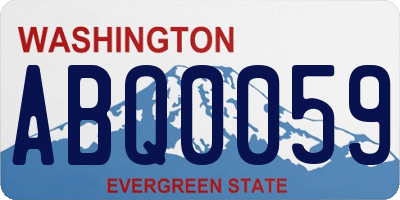 WA license plate ABQ0059