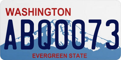 WA license plate ABQ0073