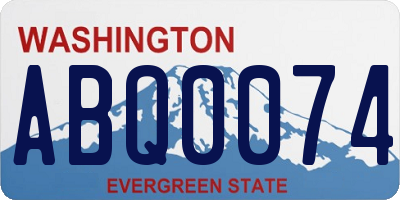 WA license plate ABQ0074