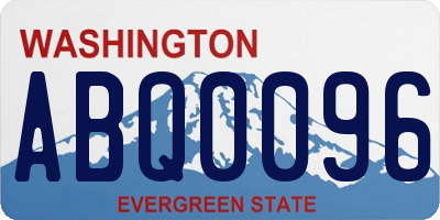 WA license plate ABQ0096