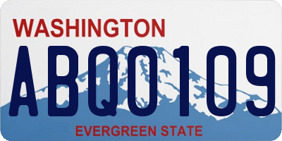WA license plate ABQ0109