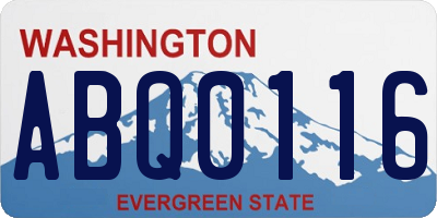 WA license plate ABQ0116