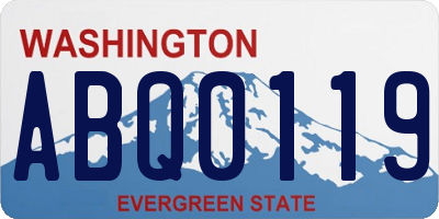 WA license plate ABQ0119
