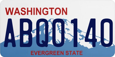 WA license plate ABQ0140