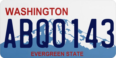 WA license plate ABQ0143