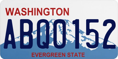 WA license plate ABQ0152
