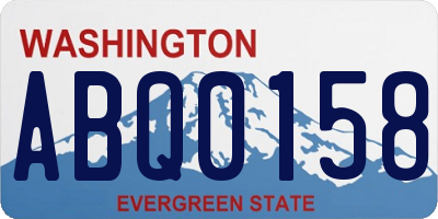 WA license plate ABQ0158