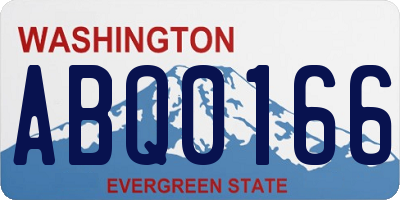 WA license plate ABQ0166