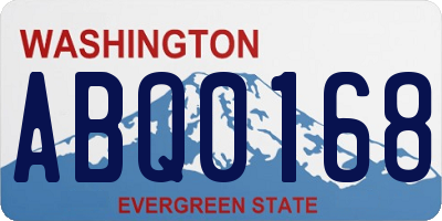 WA license plate ABQ0168