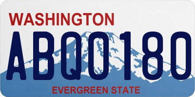 WA license plate ABQ0180