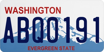 WA license plate ABQ0191