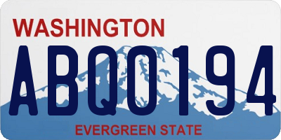 WA license plate ABQ0194