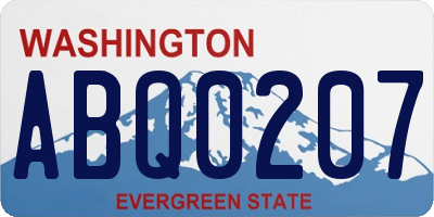 WA license plate ABQ0207