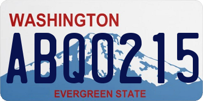 WA license plate ABQ0215