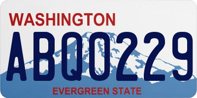 WA license plate ABQ0229
