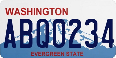 WA license plate ABQ0234