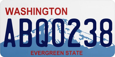 WA license plate ABQ0238