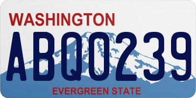 WA license plate ABQ0239