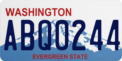 WA license plate ABQ0244