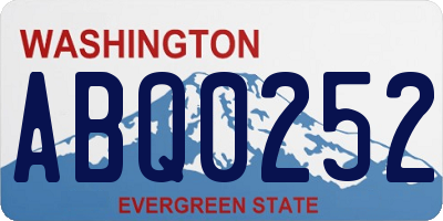 WA license plate ABQ0252
