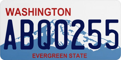 WA license plate ABQ0255
