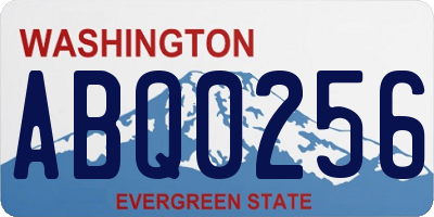 WA license plate ABQ0256