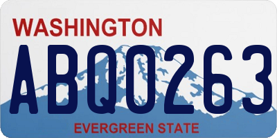 WA license plate ABQ0263