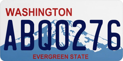 WA license plate ABQ0276