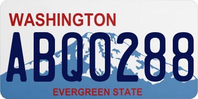 WA license plate ABQ0288