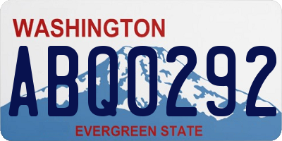 WA license plate ABQ0292