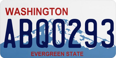 WA license plate ABQ0293