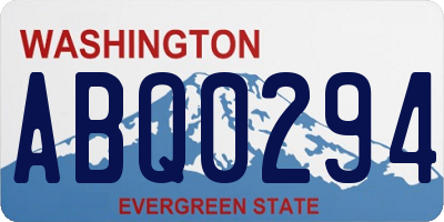 WA license plate ABQ0294