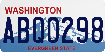 WA license plate ABQ0298