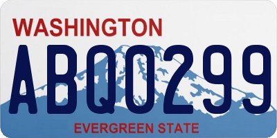 WA license plate ABQ0299
