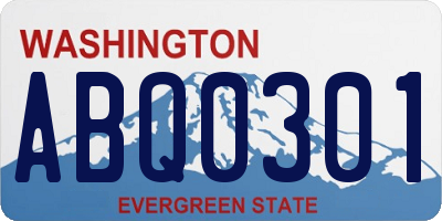 WA license plate ABQ0301