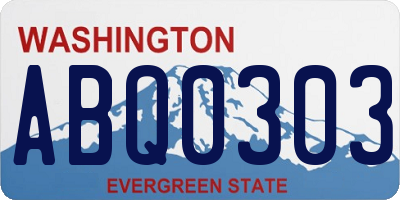 WA license plate ABQ0303