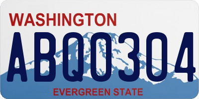 WA license plate ABQ0304
