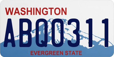 WA license plate ABQ0311