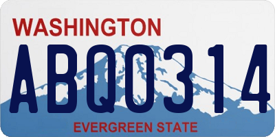 WA license plate ABQ0314