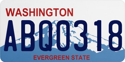 WA license plate ABQ0318